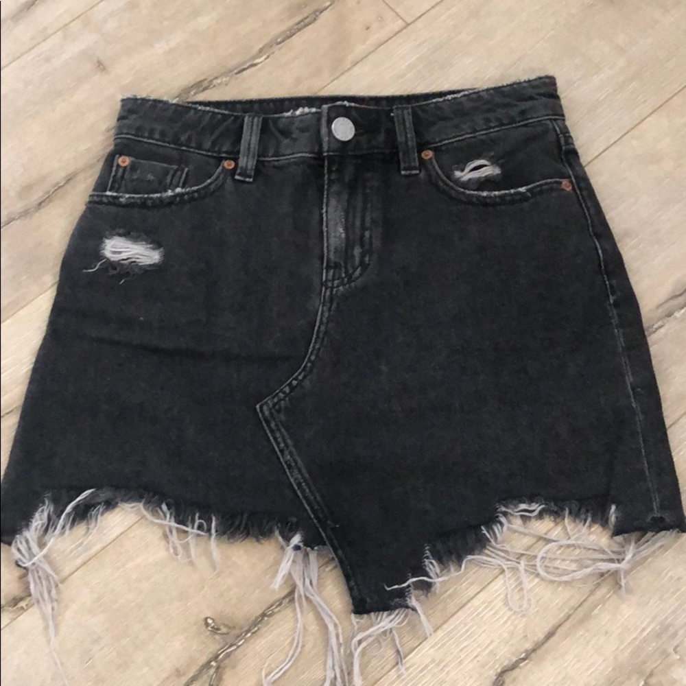 Urban outfitters distressed black mini skirt